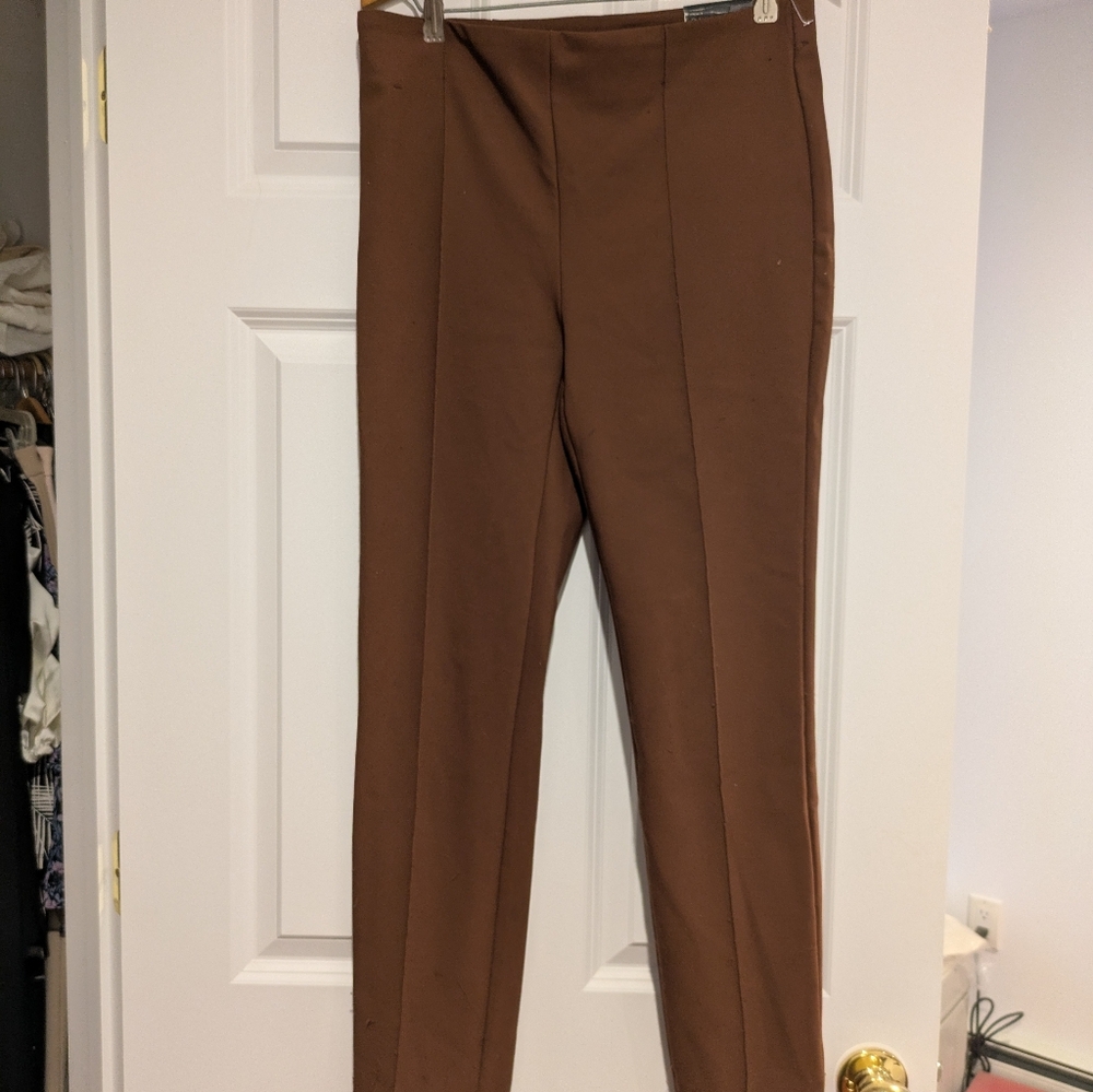 Rachel Zoe Pull On Slim Pants Copper Brown 6